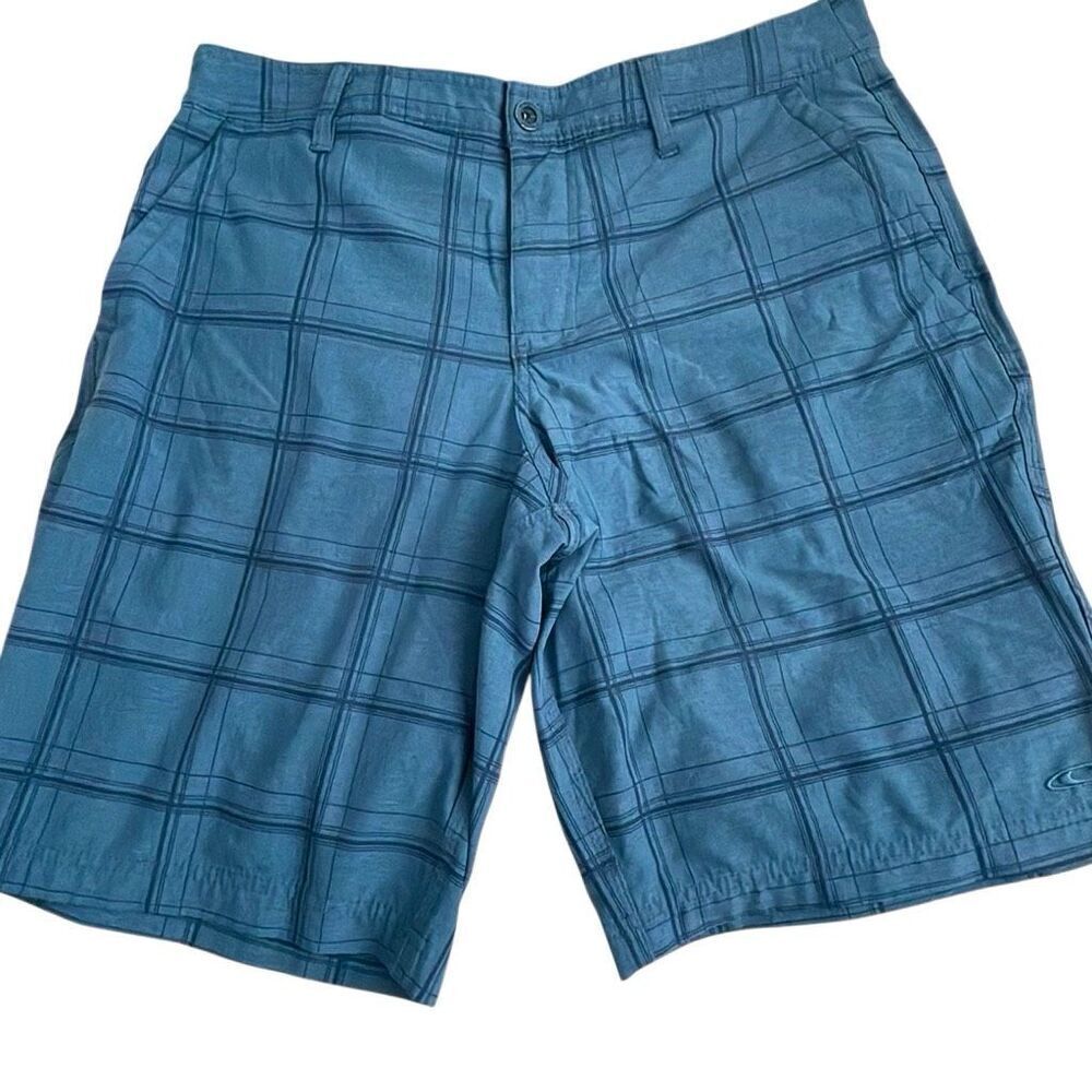 EUC! O’Neill Men’s Blue Plaid Hybrid Shorts Size 34